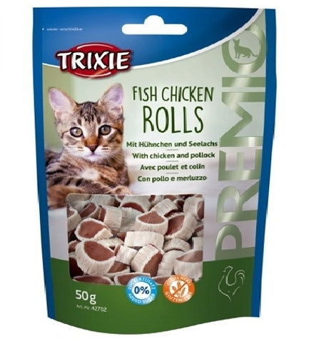 Trixie Premio Bites Fish Chicken Rolls Cat Treats