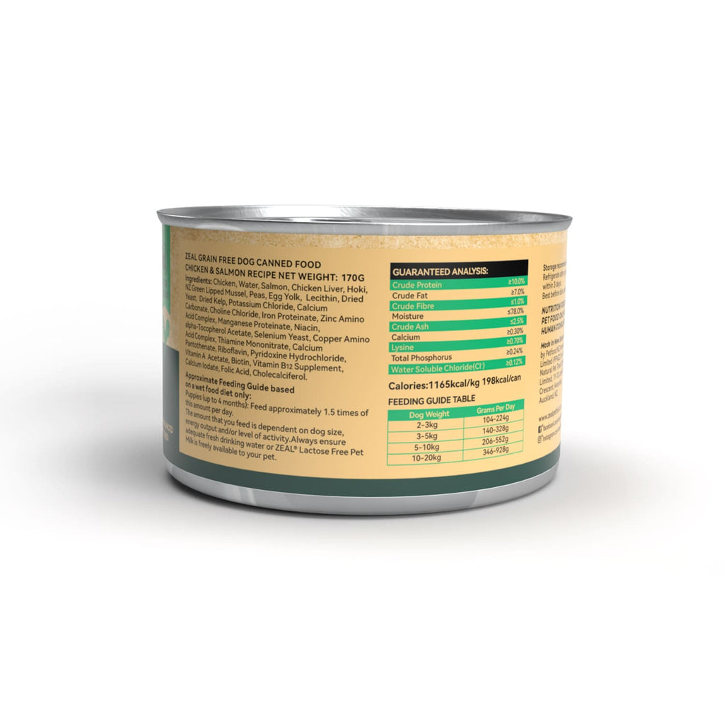 Zeal Chicken & Salmon Recipe Grain Free Canned Dog Food 170g